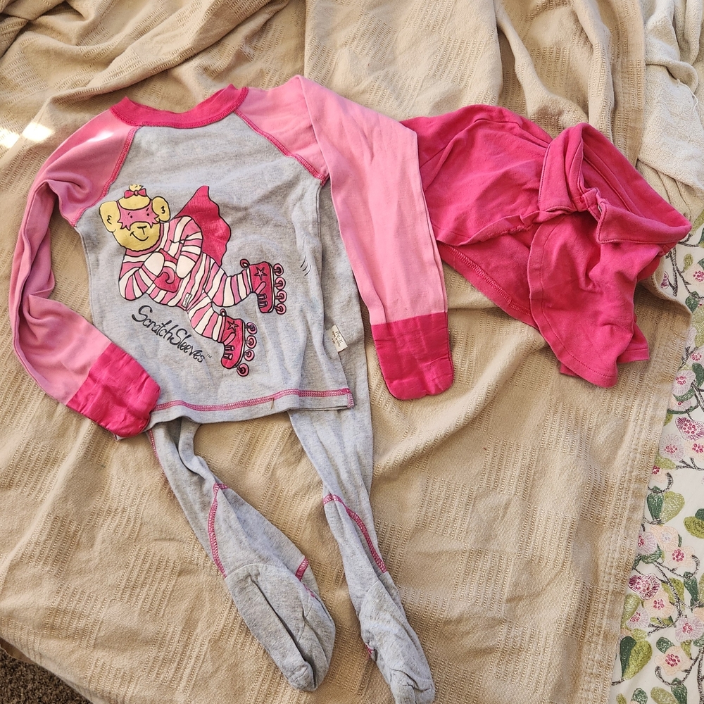 Pink and Gray Bear Pajama Set